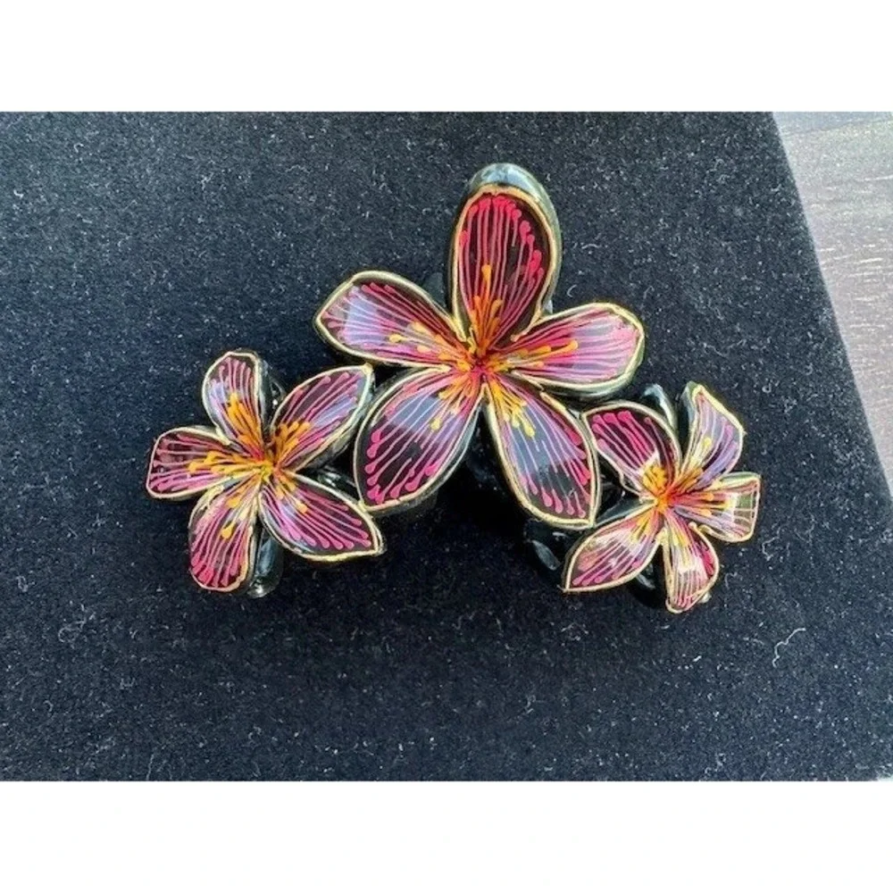 1 New flowers Gorgeous Hair Clip Painted Hand made Pink Hair Accessories US Sell